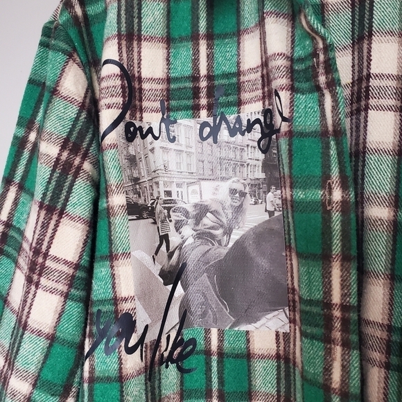 Black Friday the Brand in Seoul Plaid Brushed Cotton Button Down Shirt Shacket - Picture 4 of 9